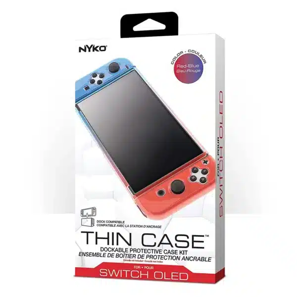 Nyko Thin Case Red-Blue Dockable Protective Case for Nintendo Switch OLED