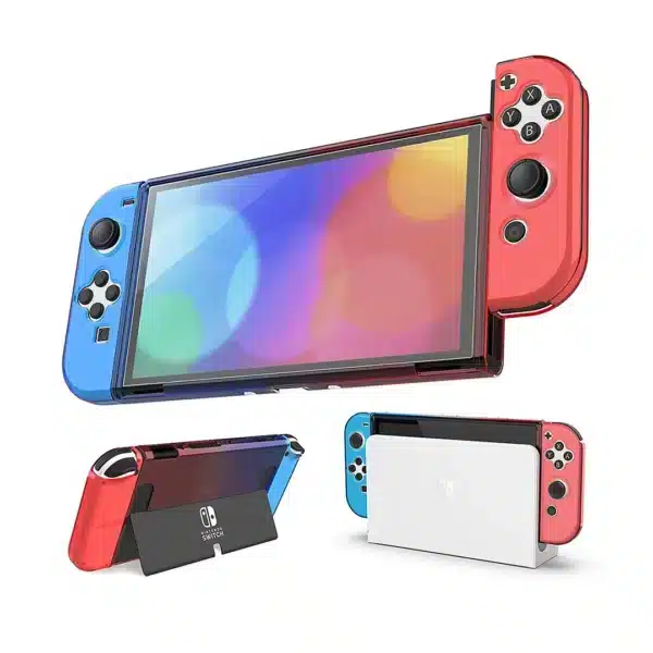 Nyko Thin Case Red-Blue Dockable Protective Case for Nintendo Switch OLED
